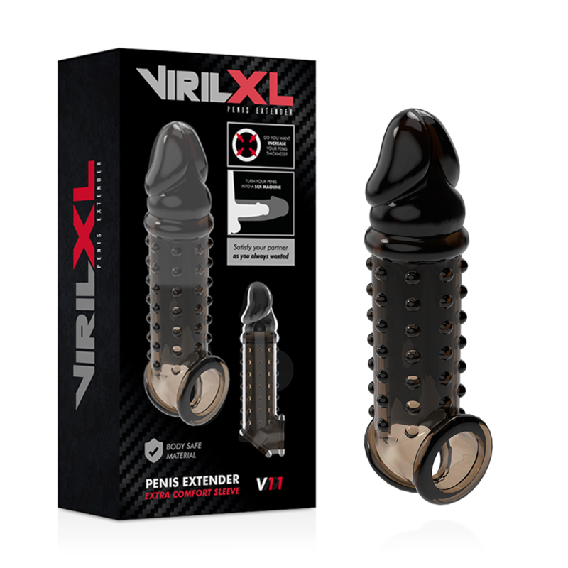 ESTENSIONE DEL PENE VIRILXL MANICOTTO EXTRA COMFORT V11 NERO