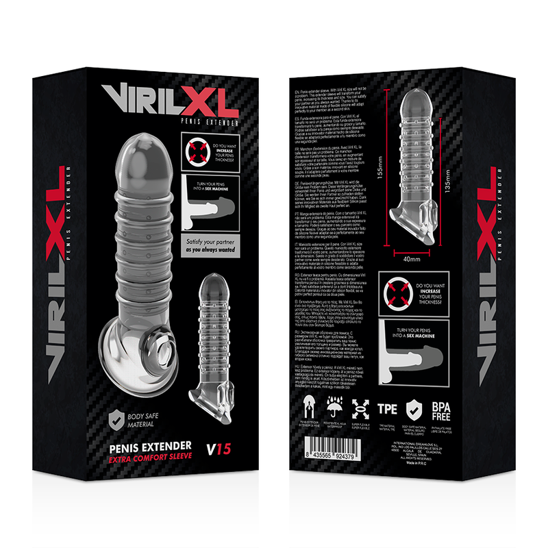 VIRILXL EXTENSIONE PENE  V15 TRANSPARENTE  