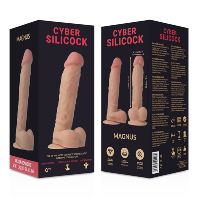 CYBER SILICOCK STRAP-ON MAGNUS SILICONE LIQUIDO CON 3 ANELLI FREE 