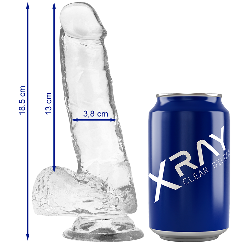 XRAY ARNÉS + DILDO REALISTA TRANSPARENTE 18.5CM X 3.8CM  