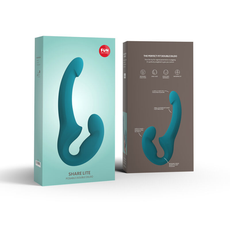 FUN FACTORY - SHARE LITE DOUBLE DILDO DEEP SEA BLUE  