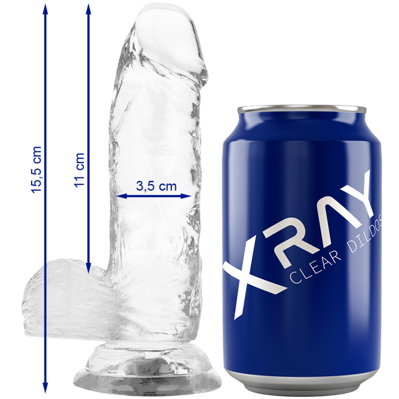 XRAY CLEAR DILDO REALISTA TRANSPARENTE 15.5CM X 3.5CM