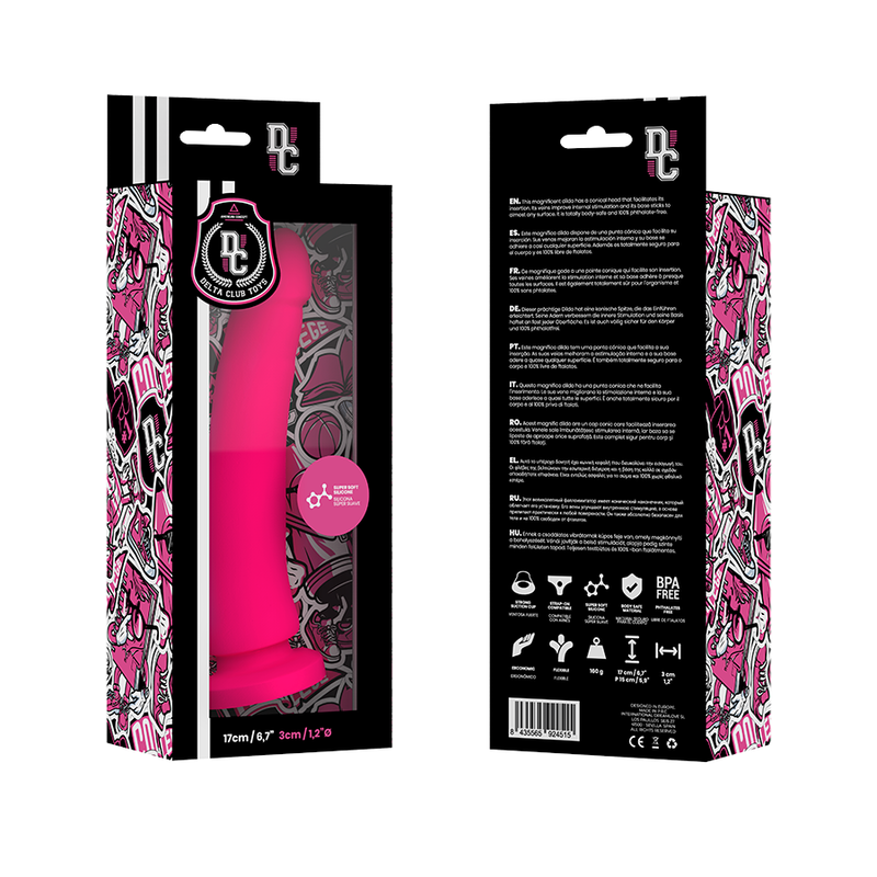 DELTA CLUB TOYS DILDO ROSA SILICONE MEDICO 17 X 3 CM  