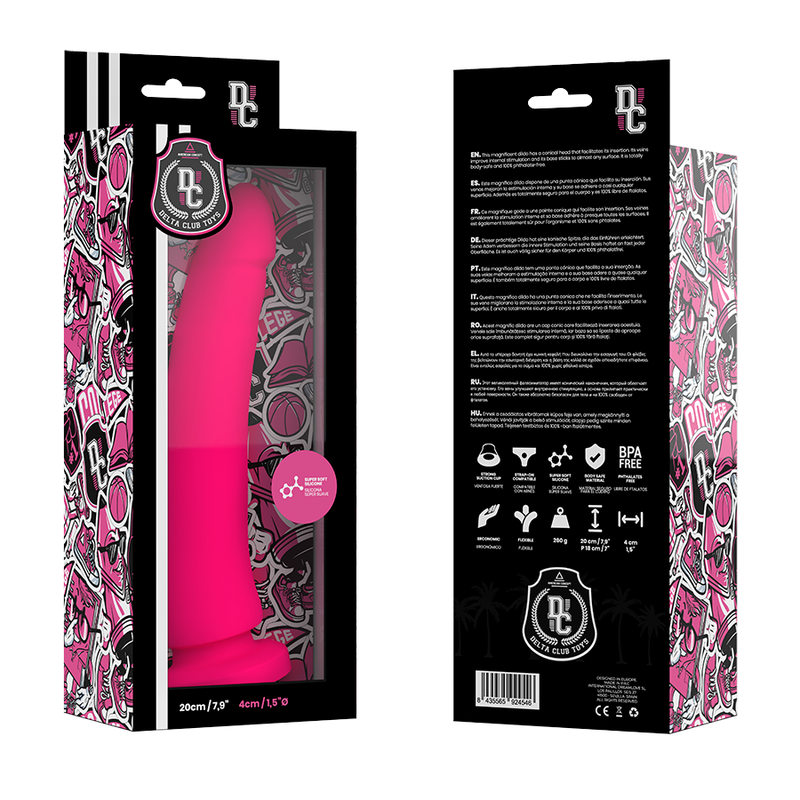 DELTA CLUB TOYS DILDO ROSA SILICONA MEDICA 20 X 4 CM  