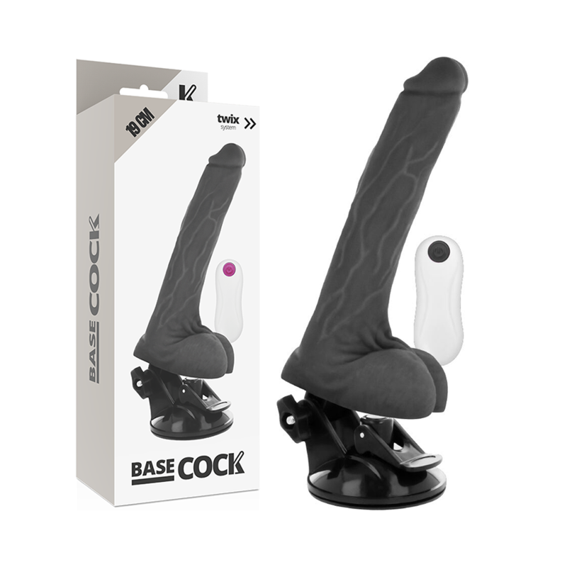 BASECOCK VIBRATORE REALISTICO TELECOMANDO NERO 19 CM