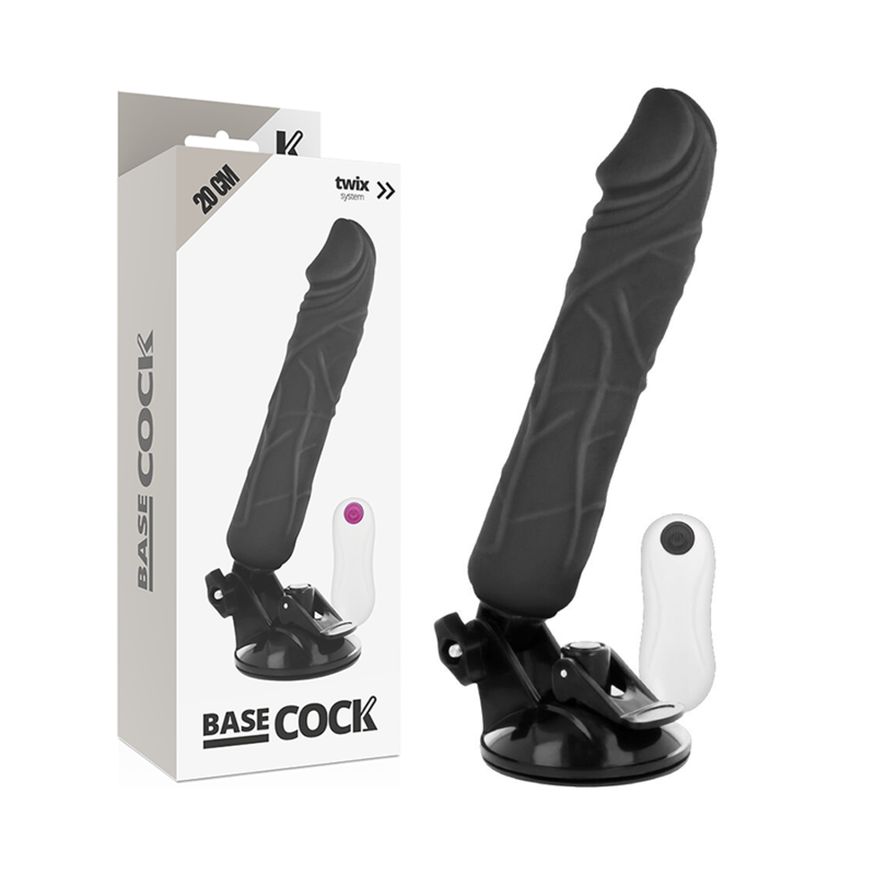 BASECOCK VIBRATORE REALISTICO TELECOMANDO NERO 20 CM