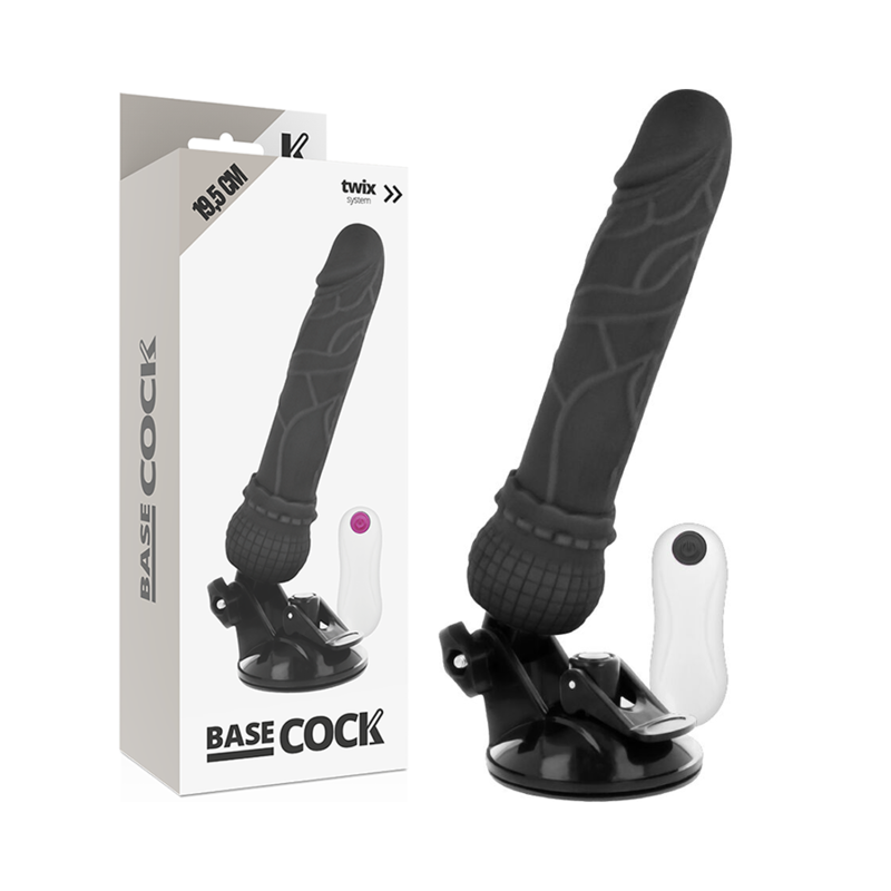 BASECOCK VIBRATORE REALISTICO TELECOMANDO NERO 19,5 CM