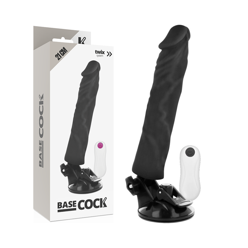 BASECOCK VIBRATORE REALISTICO TELECOMANDO NERO 21 CM