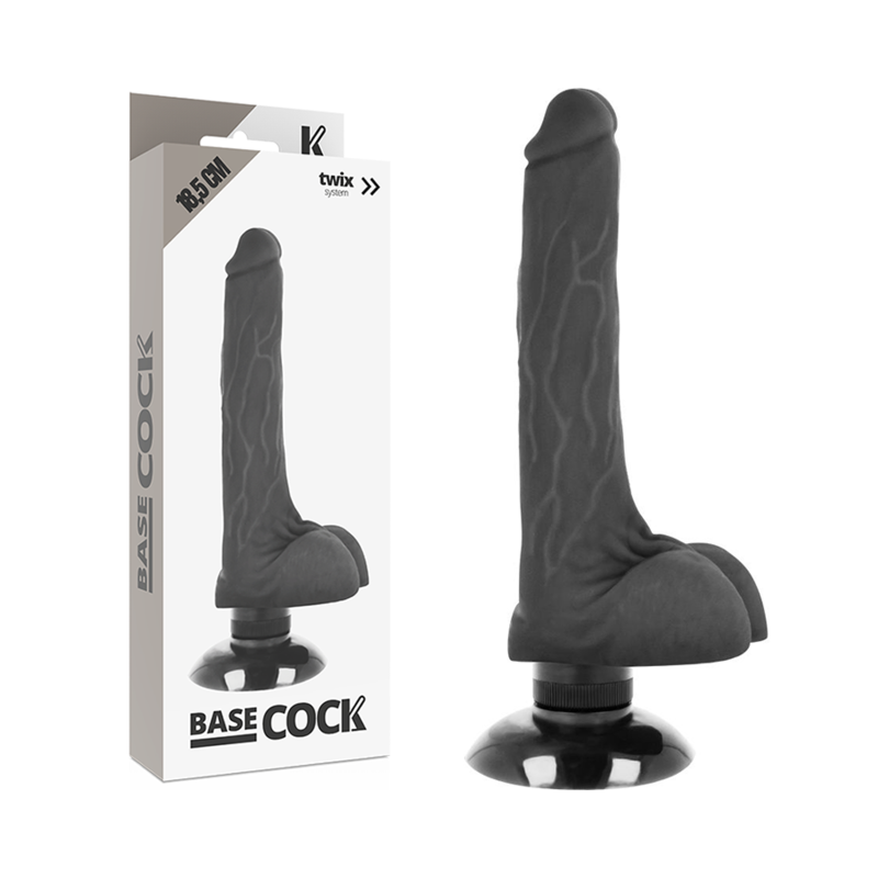 BASECOCK REALISTIC VIBRATOR 2-1 NERO 18,5 CM