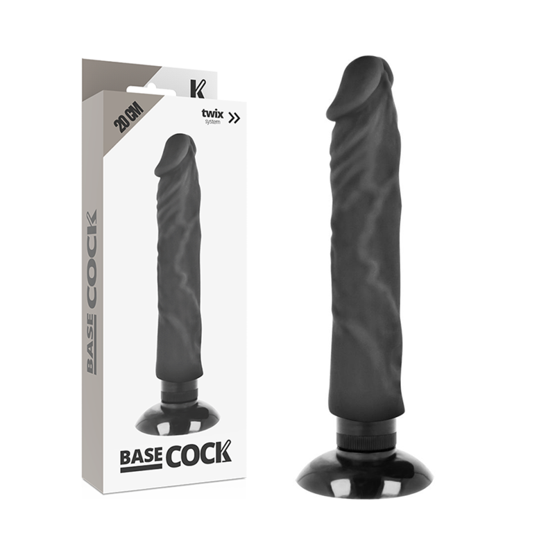 BASECOCK REALISTIC VIBRATOR 2-1 NERO 20CM