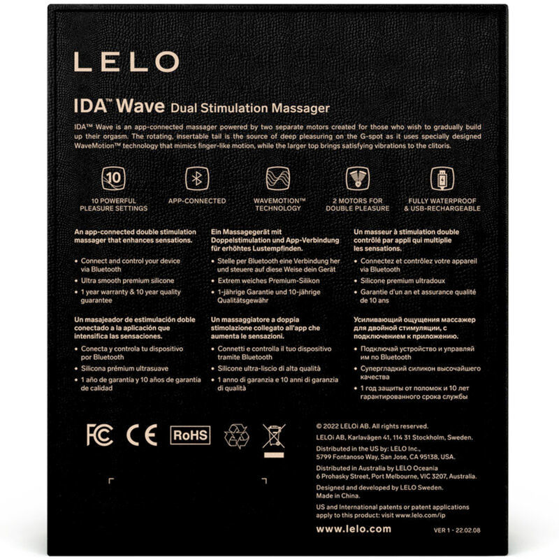 LELO IDA WAVE MASAJEADOR PAREJAS CORAL  