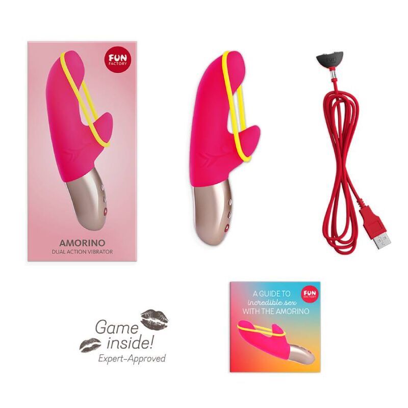 FUN FACTORY - AMORINO MINI VIBRATOR PINK & NEON YELLOW  