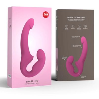 FUN FACTORY - SHARE LITE DOUBLE DILDO BLACKBERRY 