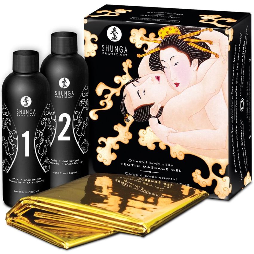 SHUNGA GEL MASSAGGIO EROTICO CORPO ORIENTALE SLIDE MELONE MANGO  