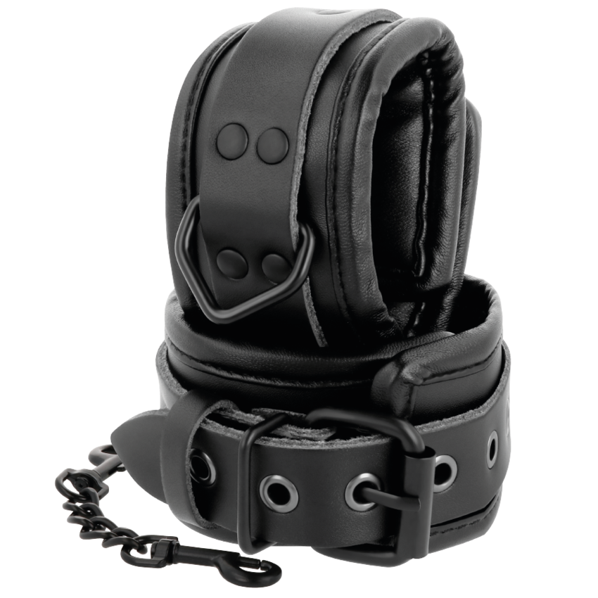 DARKNESS LEATHER WRIST RESTRAINTS BLACK  