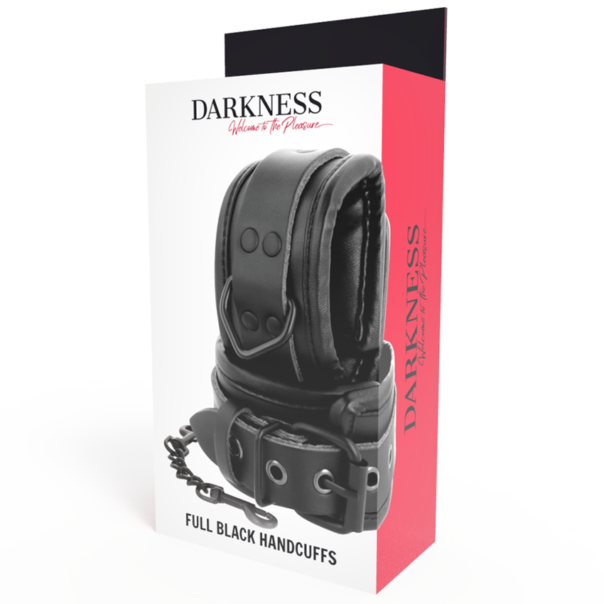 DARKNESS LEATHER WRIST RESTRAINTS BLACK  