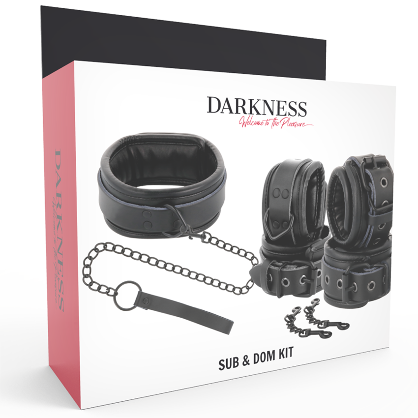 DARKNESS LEATHER AND HANDCUFFS BLACK  