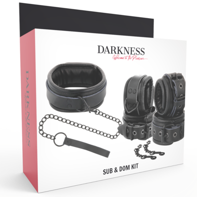 DARKNESS LEATHER AND HANDCUFFS BLACK 