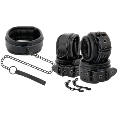 DARKNESS LEATHER AND HANDCUFFS BLACK 