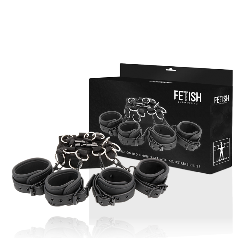 FETISH SUBMISSIVE SET ATADURAS CAMA LUXURY CON FORRO DE NOPRENO  