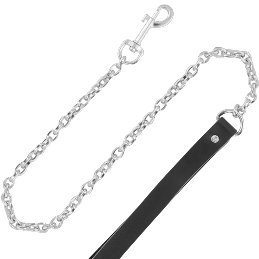 DARKNESS BLACK FURRY COLLAR WITH LEASH  