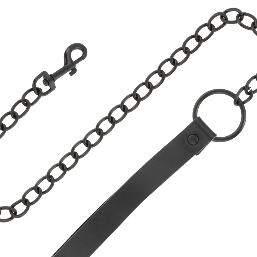 DARKNESS FULL BLACK COLLAR WITH LEASH  