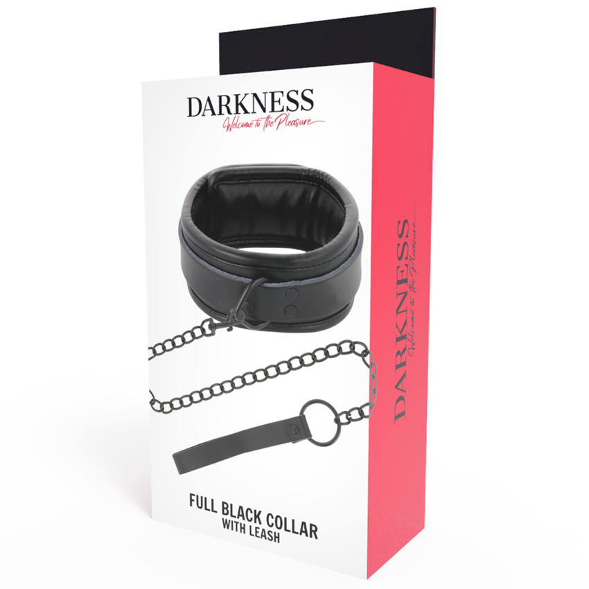 DARKNESS FULL BLACK COLLAR WITH LEASH  