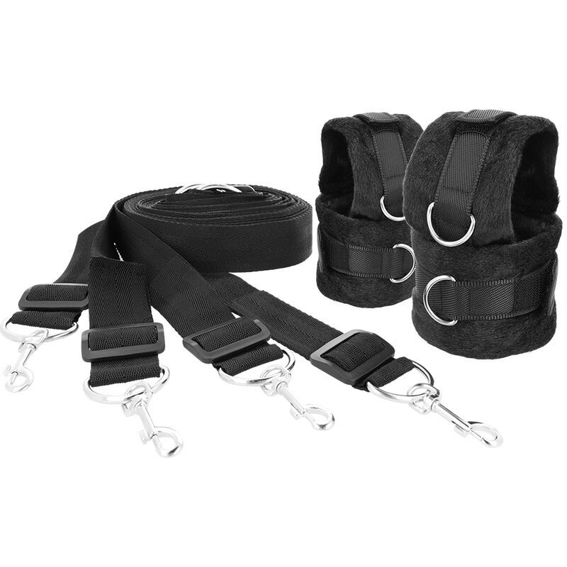 DARKNESS INTERLACE OVER AND UNDER BED RESTRAINT SET  