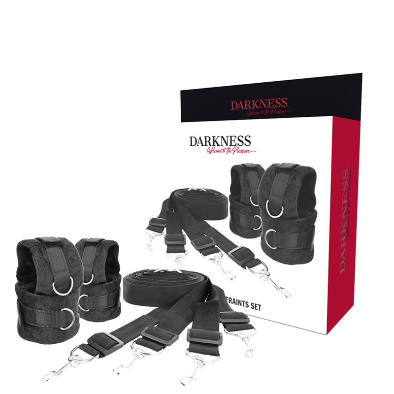 DARKNESS INTERLACE OVER AND UNDER BED RESTRAINT SET  