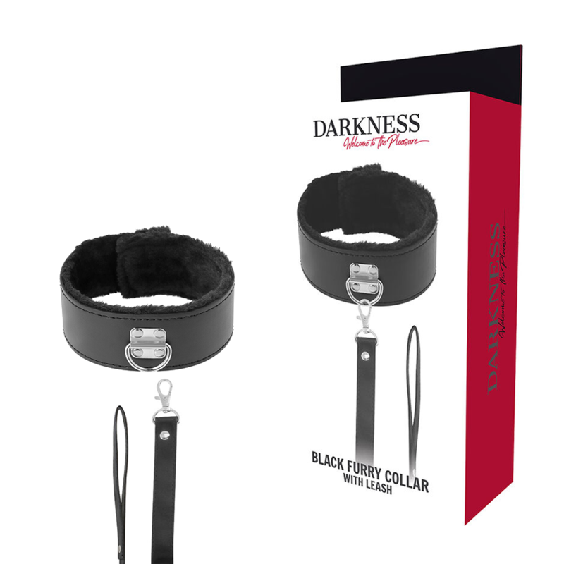 DARKNESS COLLAR WITH LEASH TITANIUM  