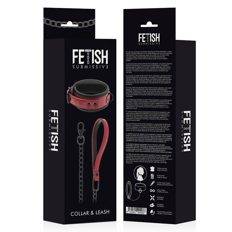 FETISH SUBMISSIVE DARK ROOM COLLARE CON CATENA CON GUINZAGLIO  