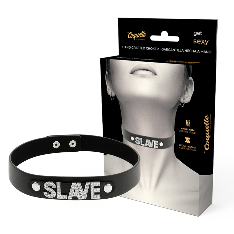 COQUETTE CHIC DESIRE CHOKER IN PELLE VEGAN - SLAVE  