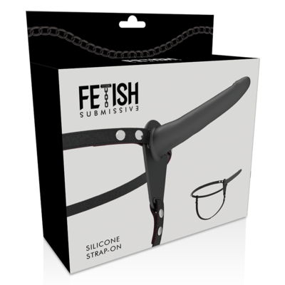 FETISH SUBMISSIVE ARNÉS SILICONA NEGRO 15CM 