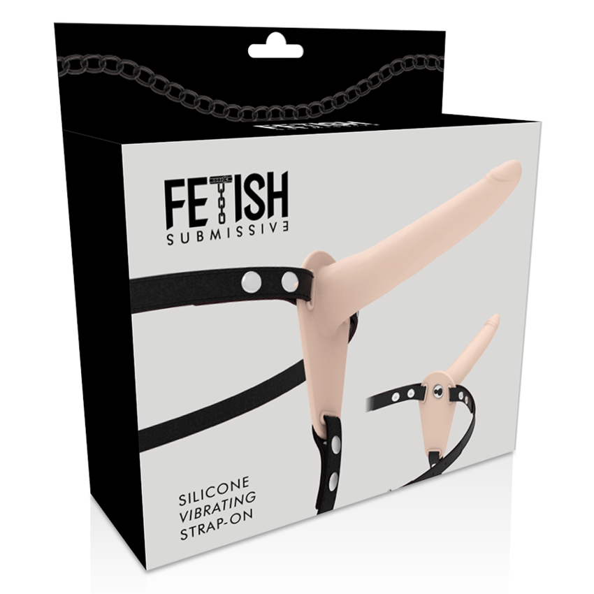 FETISH SUBMISSIVE HARNESS VIBRATORE SILICONE FLESH 15CM  