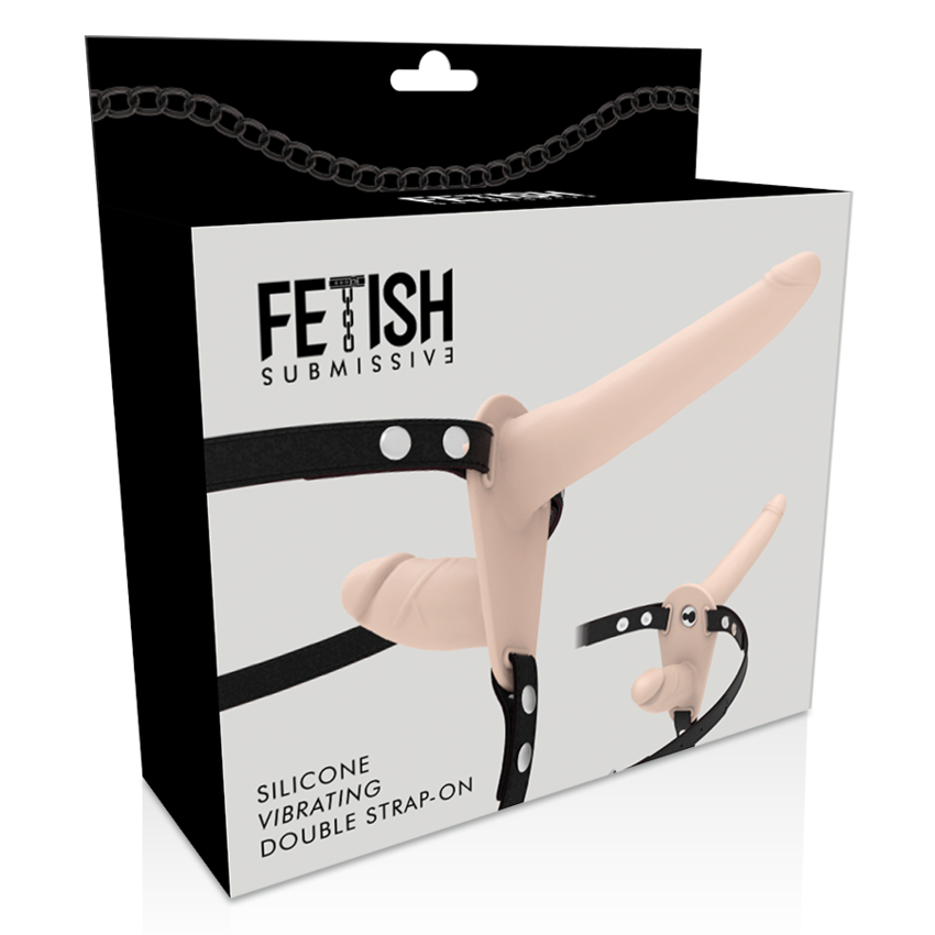 FETISH SUBMISSIVE HARNESS DOBLE PENETRACIÓN VIBRATORE FLESH UP  