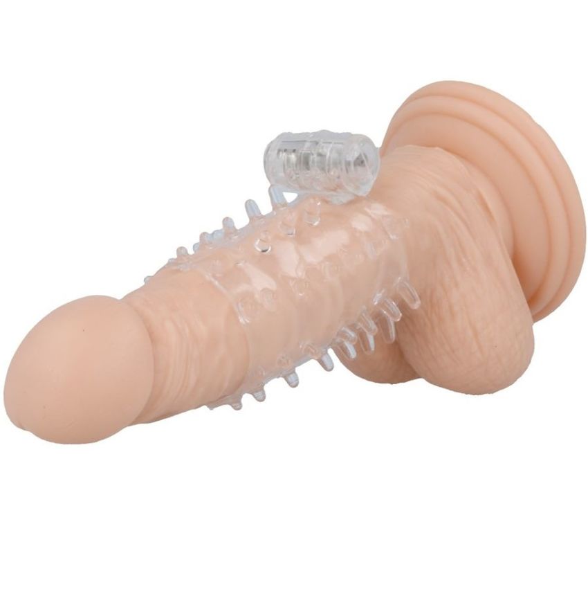  VIBRATORE TRASPARENTE CON ANELLO PER PENE  