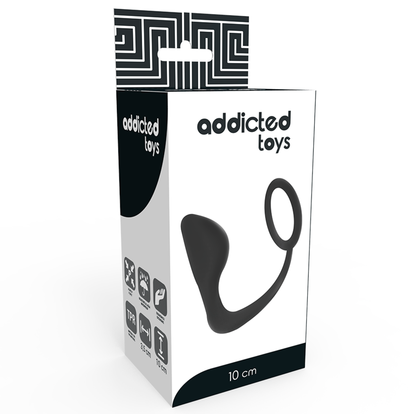 PLUG ANALE CON GIOCATTOLI addicted CON ANELLO PENE NERO  