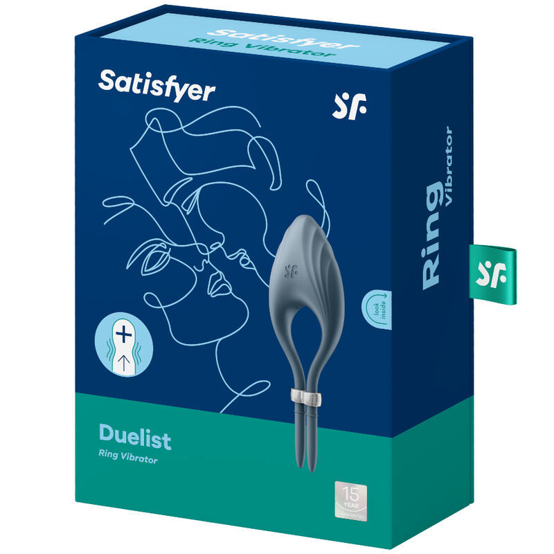 VIBRATORE AD ANELLO SATISFYER DUELIST - GRIGIO  