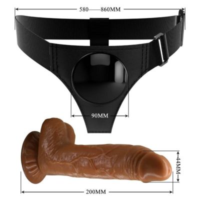 PRETTY LOVE - HARNESS SLIP HARNESS UNIVERSALE CON DILDO MICHEAL 20 CM NERO 