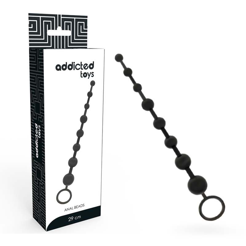 GIOCATTOLI ADDICTED PERLINE ANALI 29CM NERE  