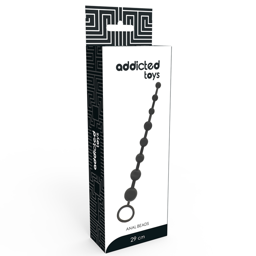 GIOCATTOLI ADDICTED PERLINE ANALI 29CM NERE  