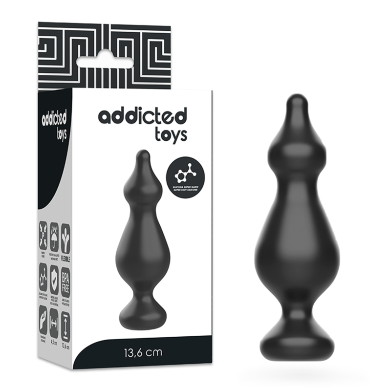 SPINA SESSUALE ANALE GIOCATTOLI ADDICTED 13.6CM NERO