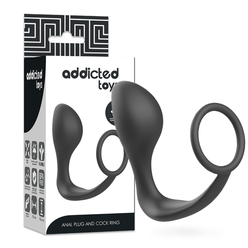 PLUG ANALE DI GIOCATTOLI addicted CON ANELLO IN SILICONE NERO  