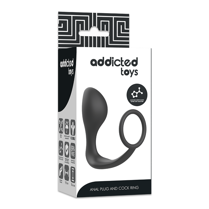 PLUG ANALE DI GIOCATTOLI addicted CON ANELLO IN SILICONE NERO  