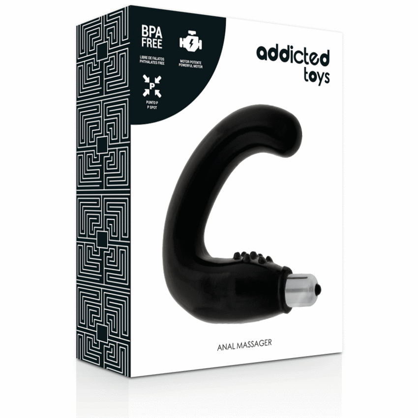 addicted toys massaggiatore anale nero  