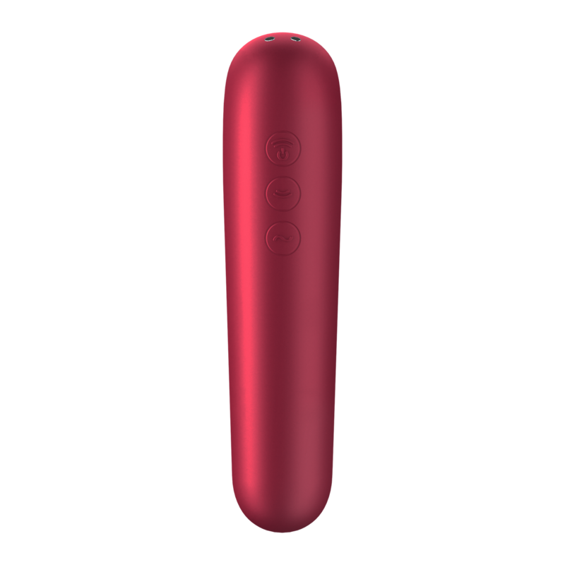 SATISFYER DUAL LOVE VIBRADOR Y SUCCIONADOR CON AIRE PULSADO ROJO  