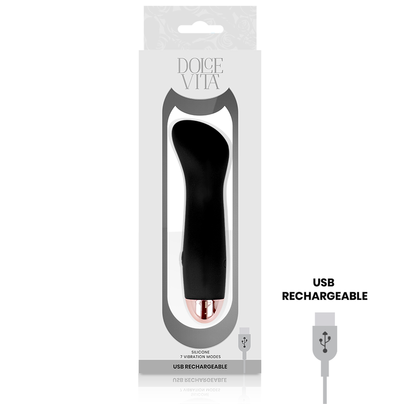 VIBRATORE RICARICABILE DOLCE VITA ONE BLACK 10 VELOCITÀ  