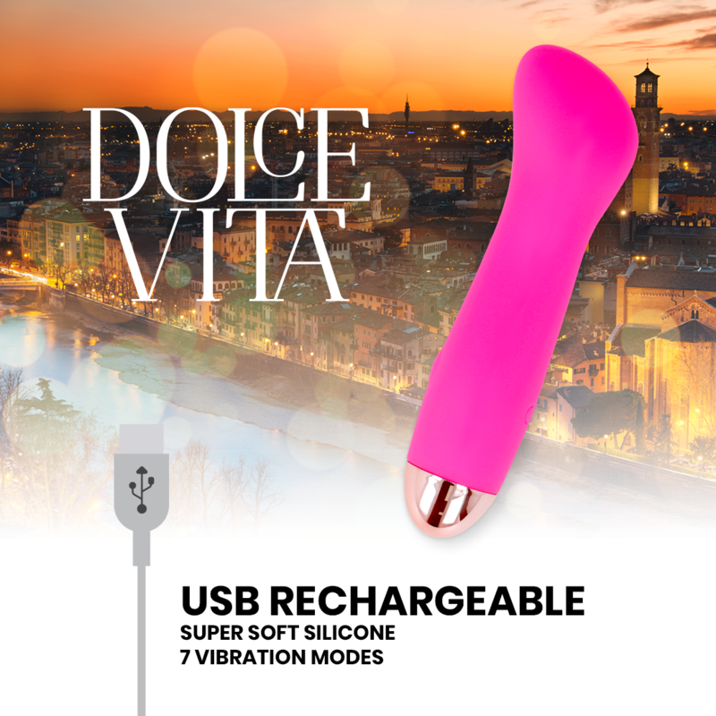 VIBRATORE RICARICABILE DOLCE VITA ONE ROSA 7 VELOCITÀ  