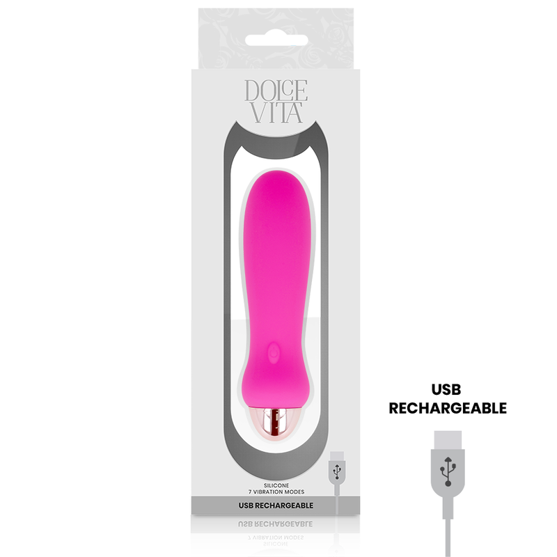 VIBRATORE RICARICABILE DOLCE VITA CINQUE ROSA 7 VELOCITÀ  