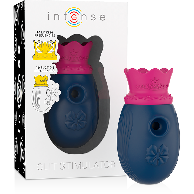 STIMOLATORE INTENSO DEL CLIT 10 FREQUENZE DI LECCATA E ASPIRAZIONE - BLU